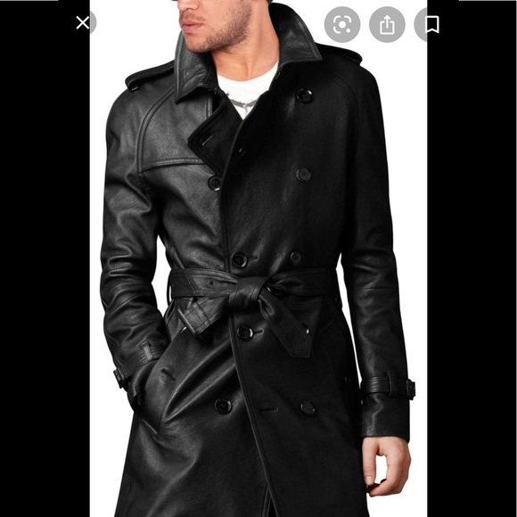 Stanley Blacker real leather lined belted …